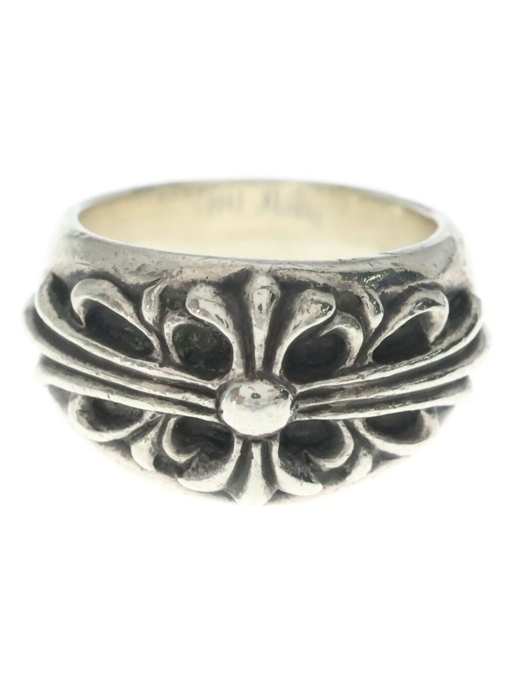 Chrome Hearts Flrl Floral Cross Ring Silver